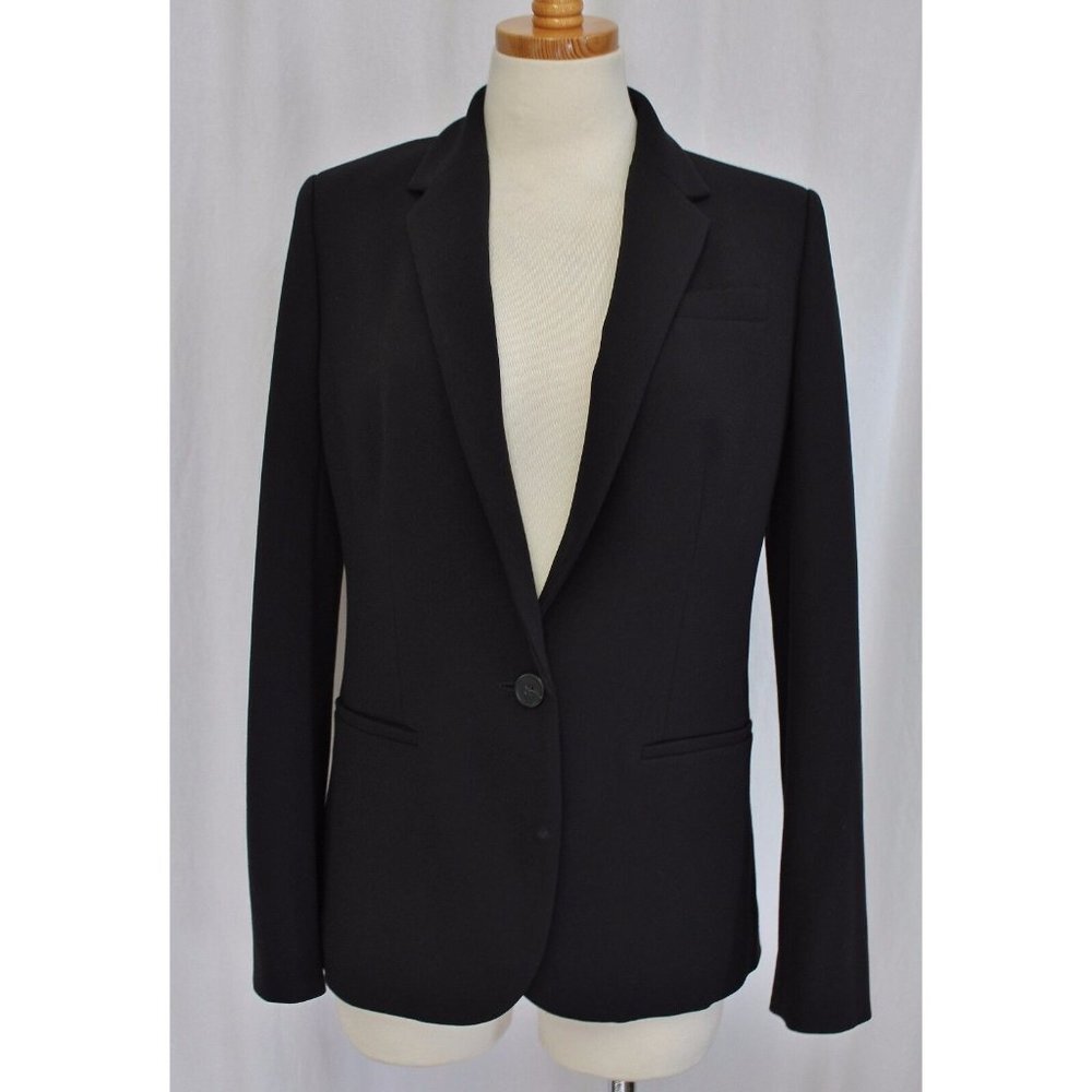 J CREW SINGLE-BUTTON JACKET IN BONDED CREPE BLACK SIZE 4 NWT C8073